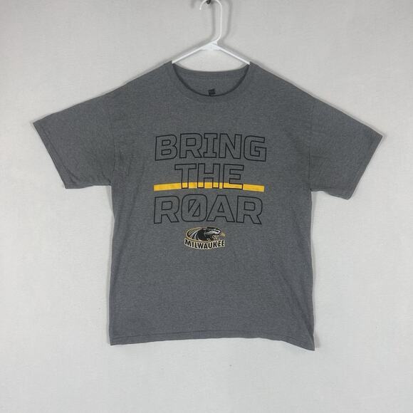 Milwaukee Panthers Bring The Roar T-Shirt Medium Gruber Graphic Print Hanes Gray - Picture 1 of 7